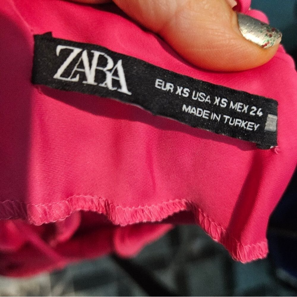 Zara Satin Slip Dress with Criss Cross Back Blogger Favorite in Pink - Picture 10 of 12